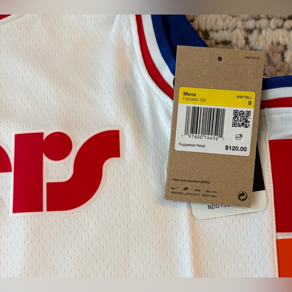 Nike Authentic Philadelphia 76ers Sixers NBA Tyrese Maxey #0 Jersey Men’s Sz: S - Picture 6 of 9